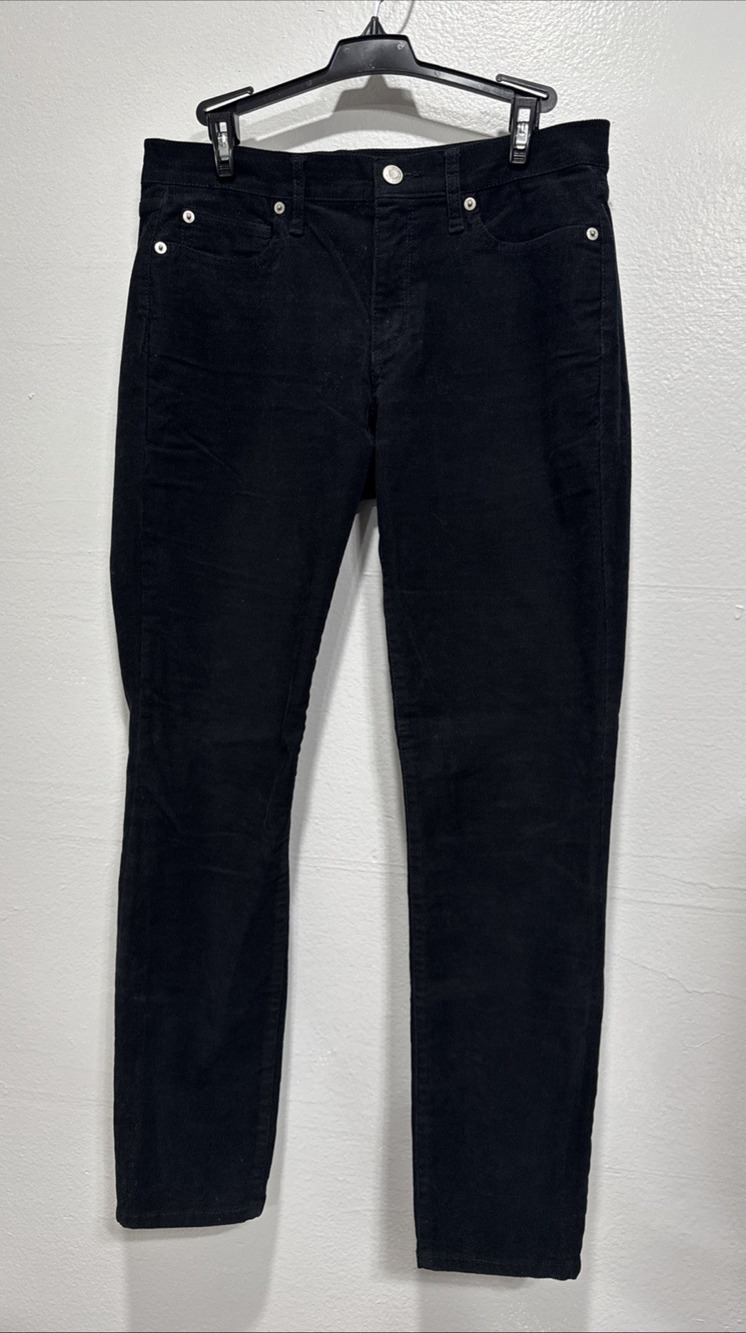 GAP Denim Women's True Skinny Corduroy Pants Size 28R Black Stretch Cotton Blend